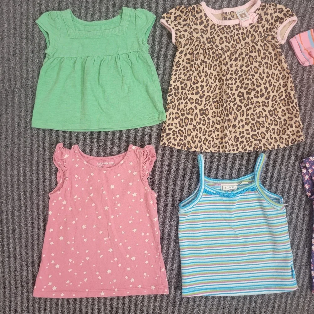 Gap Carters Talbots 12-24M Top Bundle Baby Girl Floral Plaid Leopard 7pc Lot